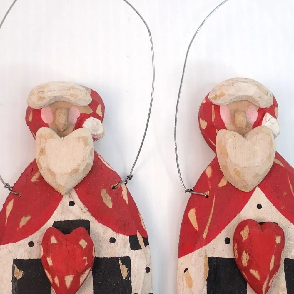 Midwest Of Cannon Falls Ilona Steelhammer Lot of 3 Folk Art Santa Ornaments